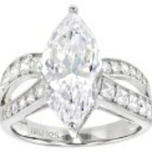 JTV Bella Luce Marquise Shape Diamond Simulate Over Silver Ring